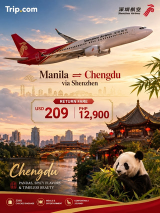 🇵🇭 Manila — Chengdu 🇨🇳 | A US$209 Gateway to Pandas, Sichuan & Western China ✈️