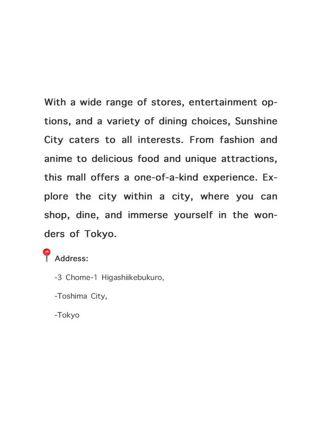 Have you been to Sunshine City?