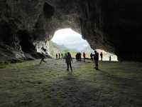 Cave with a river in the gorge