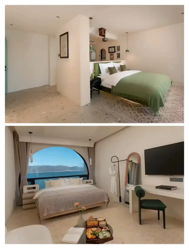 躺在床上就可以觀賞海景和日出。