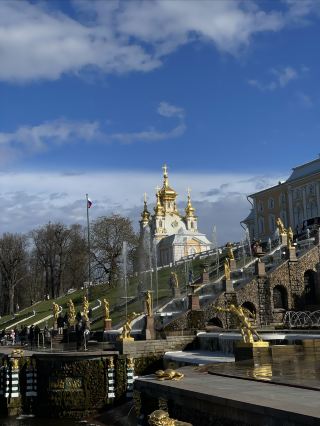 Immerse yourself in the beauty of the Peterhof Palace Gardens.