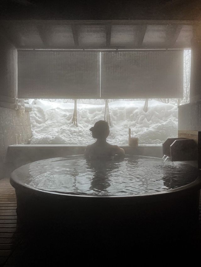 얼굴은 춥고 몸은 따뜻한 히노끼 전세탕에서 온천하기❄️♨️