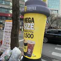 【韓国ソウル・乙支路】メガサイズのドリンクがお手頃価格「MEGA COFFEE 乙支路入口店」