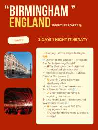 Birmingham itinerary-Nightlife Lovers