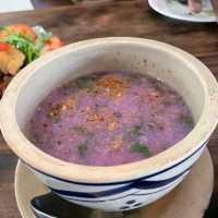 Kice food and cappucino