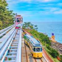 總要去一次釜山！坐海邊日落膠囊小火車~