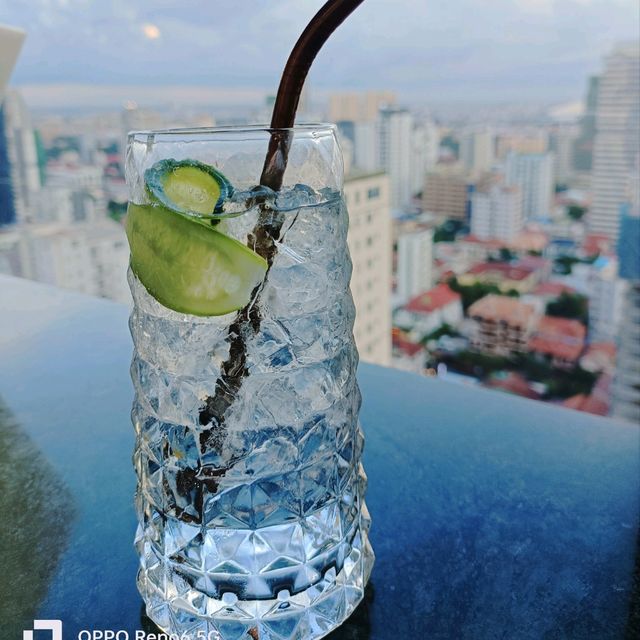 Just a drink on the top of Phnom Penh 
