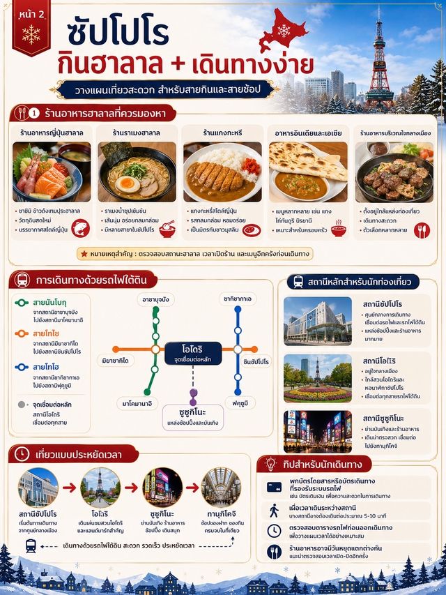 ❄️🇯🇵 ซัปโปโร 3 วัน 2 คืน เที่ยวเมืองหิมะ กินฮาลาล ช้อปสนุก เดินทางง่าย!
