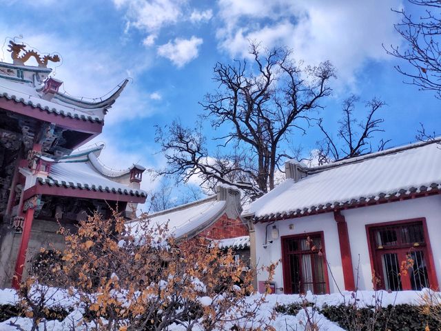 煙台天后行宮雪景