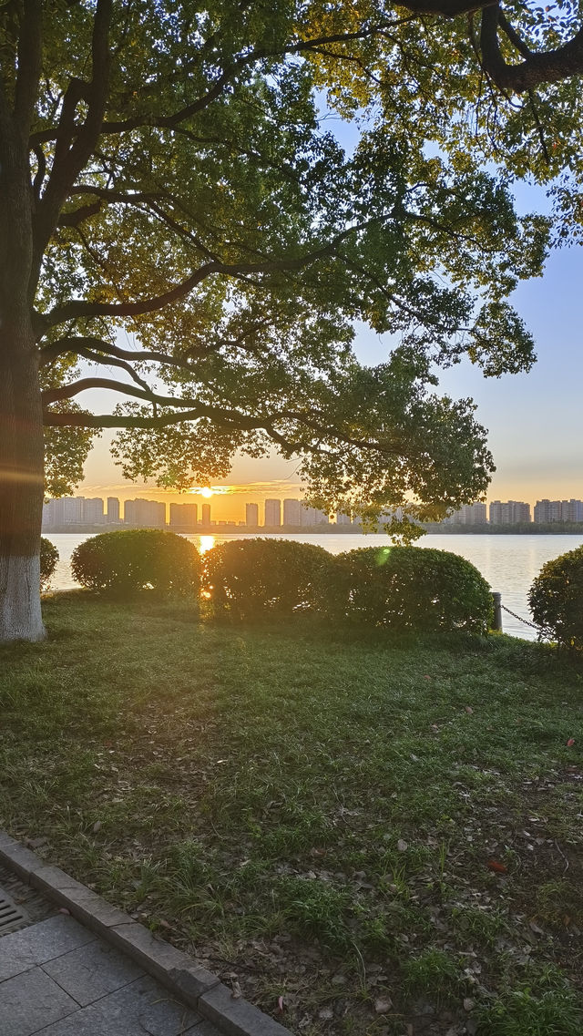 拂曉瓜渚湖，一筆江南韻