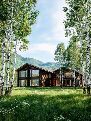 Hide away in the green wonderland at 47° north latitude and watch the morning mist and smoke drift by slowly
