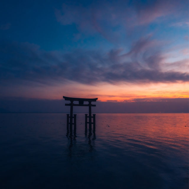 湖中に佇む大鳥居（白鬚神社・滋賀県高島市）