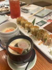 Enjoy sushi in a cozy space