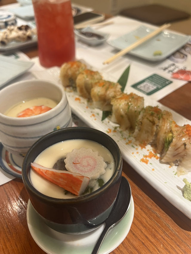 Enjoy sushi in a cozy space
