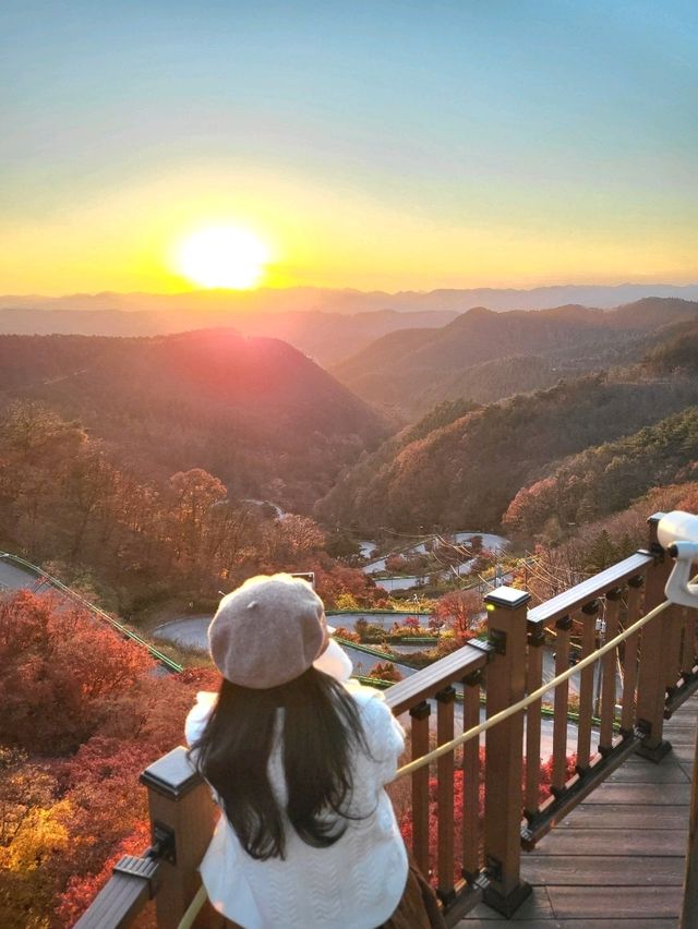 가을단풍과 노을이 아름다운 말티재