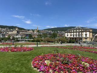 The beautiful public garden near lake Neuchâtel 