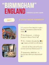 Birmingham itinerary - hidden gems 