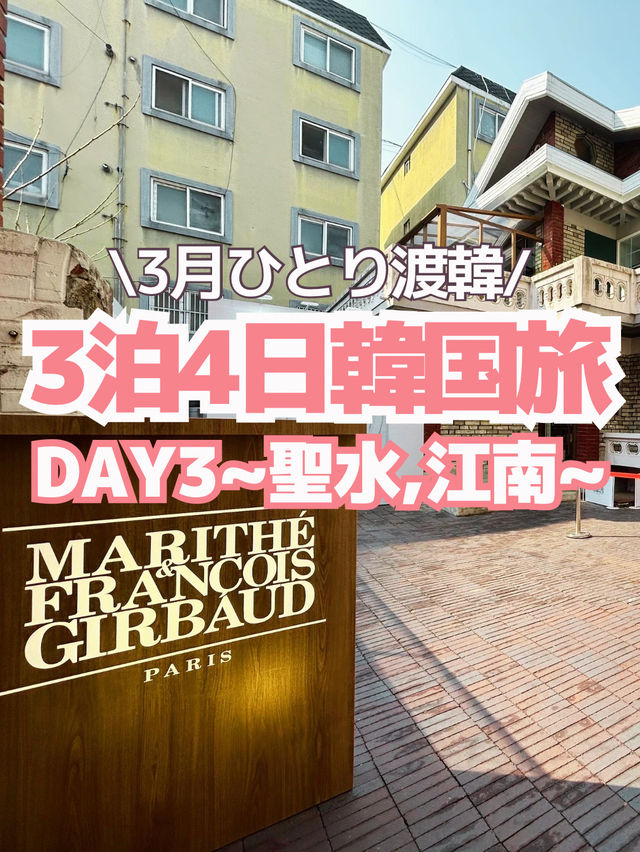 【韓国旅行】DAY3(聖水・江南編）~3泊4日のひとり韓国旅🐰🤍