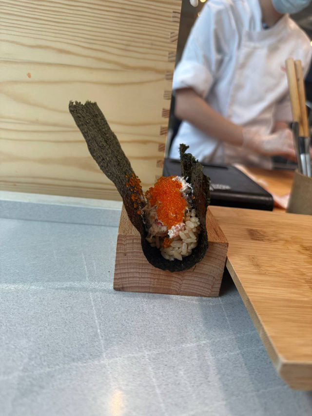 Hand roll and sashimi