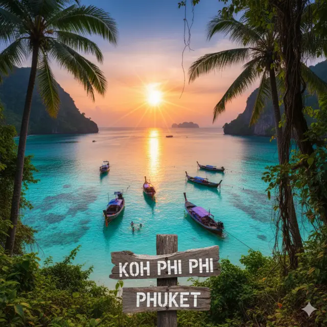 Phuket: Put on your sunglasses and hop on a boat to Phi Phi Island.