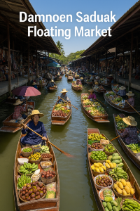 สัมผัสเสน่ห์ตลาดน้ำดำเนินสะดวก