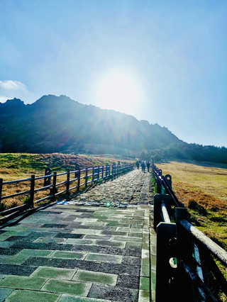 구름 위를 걷다: 제주 한라산 등반.
