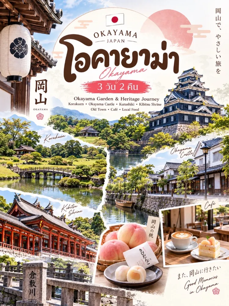 🍑🇯🇵 오카야마 | 아름다운 정원과 검은 성이 있는 도시.