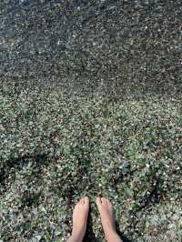 A unique beach with glass instead of sand.