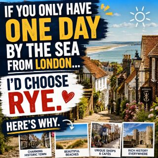 🌊 Looking for the perfect seaside day trip from London? Skip the crowds… and head to Rye. 🇬🇧