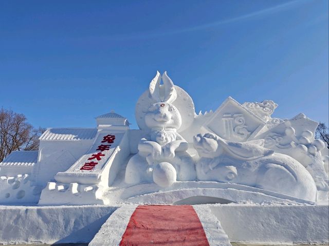 Surrounded by Ice Sculptures