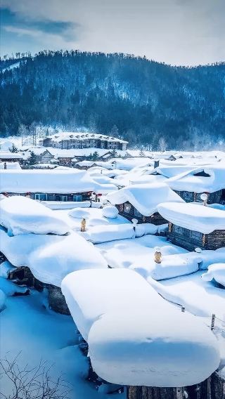 友達はスイスで雪を見に行ったと思っていましたが、まるで童話の町のようです。