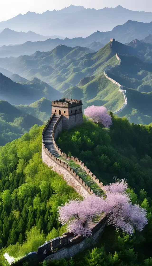 He who has never been to the Great Wall is not a true man. Visit the Great Wall in spring.