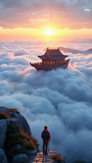 Cloud Sea Fairy Ship, seeing it brings you incredible luck!