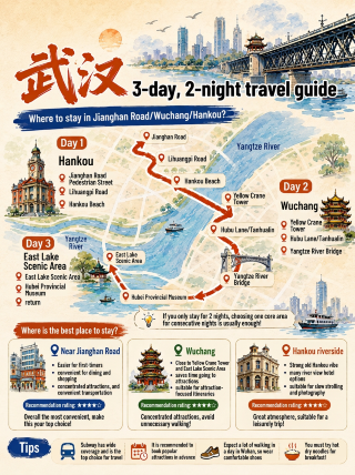Wuhan 3-day, 2-night guide | Where to stay in Jianghan Road/Wuchang/Hankou?