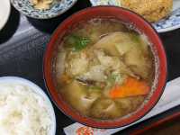 【由布院】地元のお母さんが作る 団子汁&鶏天定食「陽だまり食堂」