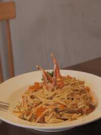 屯門友聚腳Cafe，CP值高的🦀蟹膏意粉 