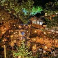 【熊本】有名温泉街の冬の幻想的な風景