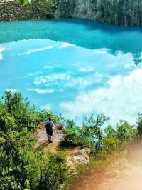 Beautiful turquoise-blue lake in Kangkar Pulai, Johor
