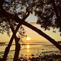 "Captivating Sunsets: A Visit to Penang Beach by the Bridge"