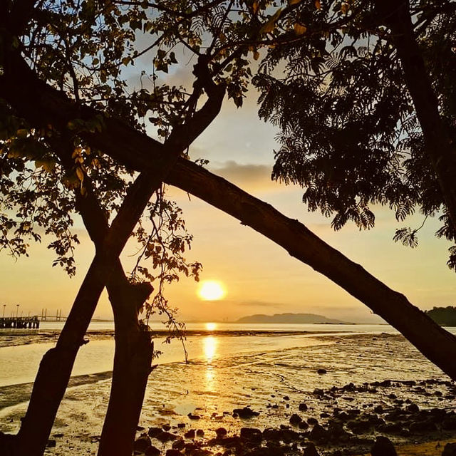 "Captivating Sunsets: A Visit to Penang Beach by the Bridge"