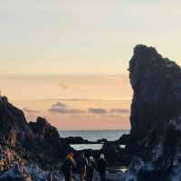 Winter Serenity: Sunset Stroll on Djúpalónssandur Beach