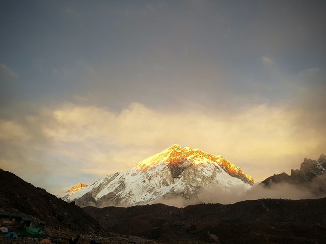 Golden sunset in Gorakshep