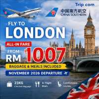 London Awaits! ✈️ From RM1,007 with Baggage & Meals Included