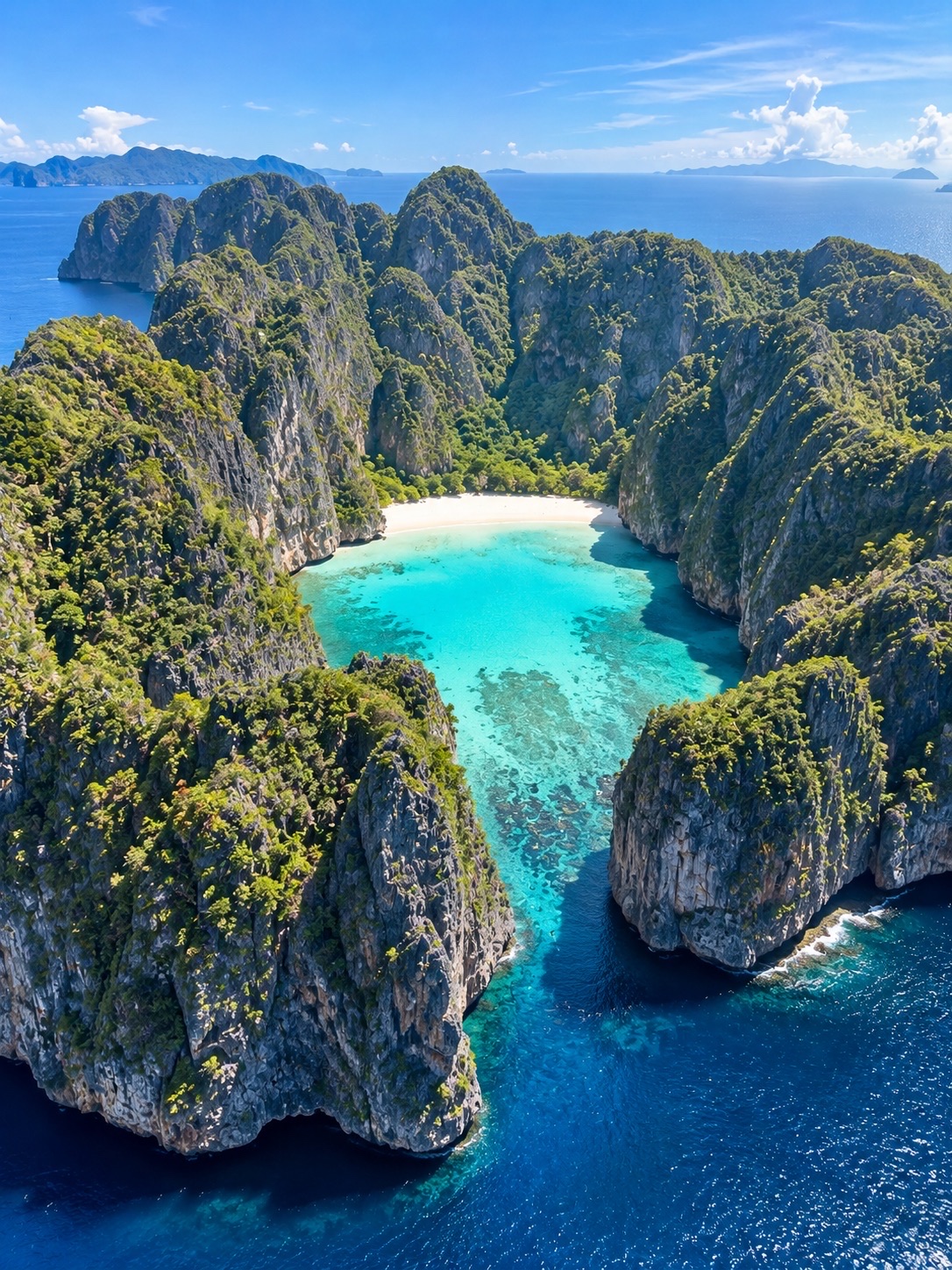 🏝️🩵 Maya Bay — A paradise in the Andaman Sea, with crystal-clear water and white sandy beaches.