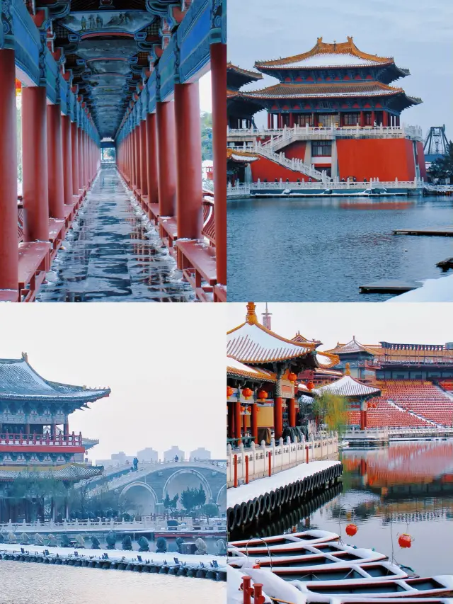 The snowy version of 'Along the River During the Qingming Festival' is truly beautiful!