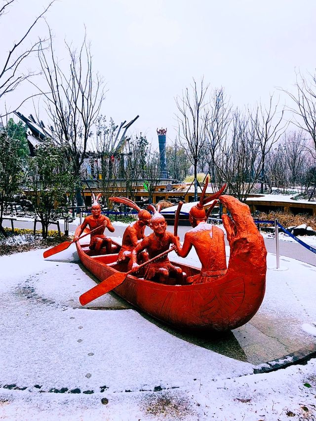 輕輕鬆鬆走斷腿：合肥園博園雪景