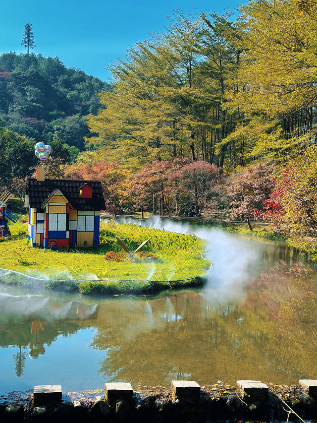 清遠田野綠世界，紅楓葉美得封神啊