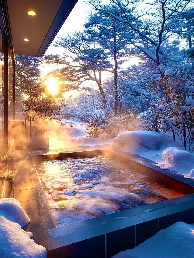 雪景溫泉找到了!在北海道