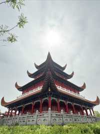在洪湖知名的東林古寺打卡。