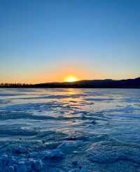太原冰島 | 晉陽湖碎冰落日